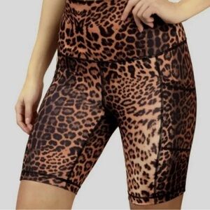 Yogalicious Lux Cheetah Print Biker Shorts S